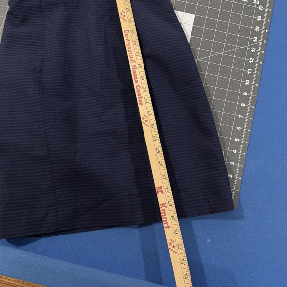 Lily Pulitzer Trista Shift Dress Size 0 Navy Blue/Gold Trim Lace-Up Neck - New - Picture 5 of 11